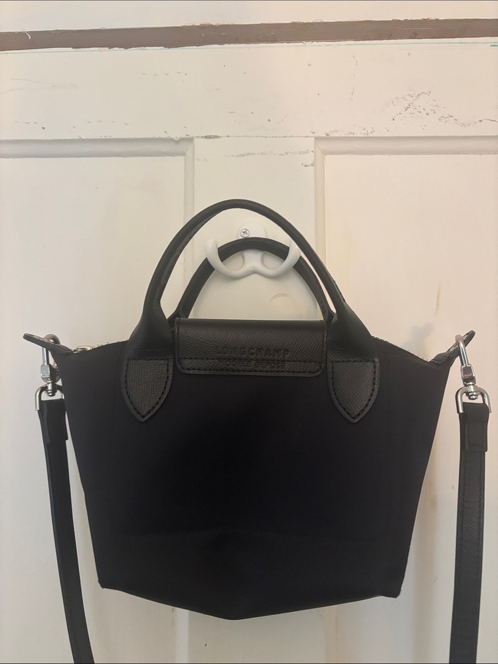 Longchamp Pliage Black Top-Handle Crossbody Bag - Picture 9 of 10